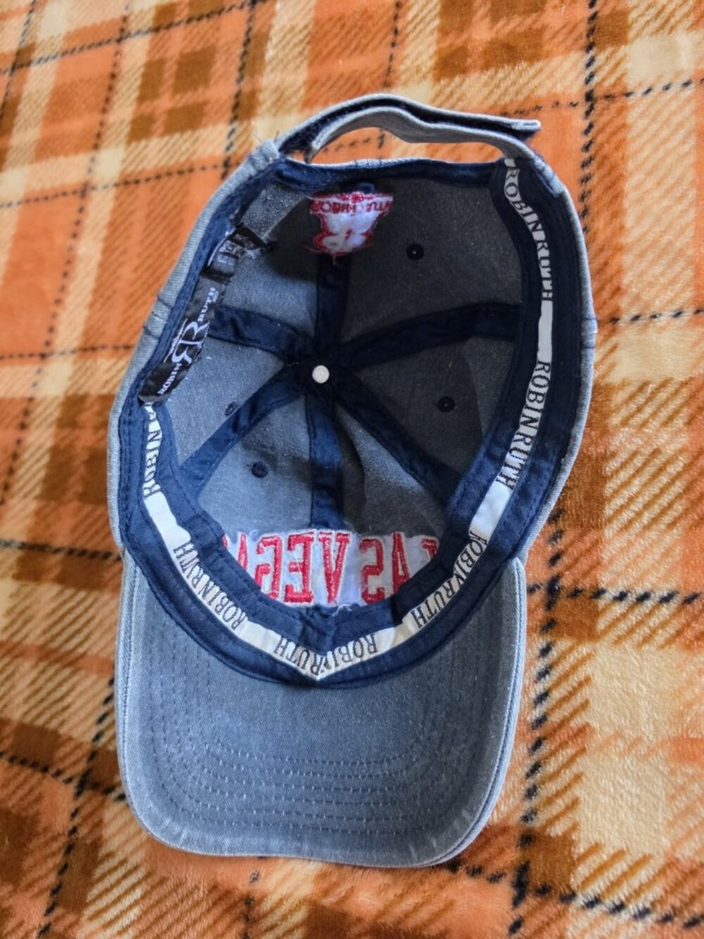 Robin Ruth Las Vegas Blue Denim Cotton Adjustable Unisex Baseball Cap One Size - Picture 3 of 3